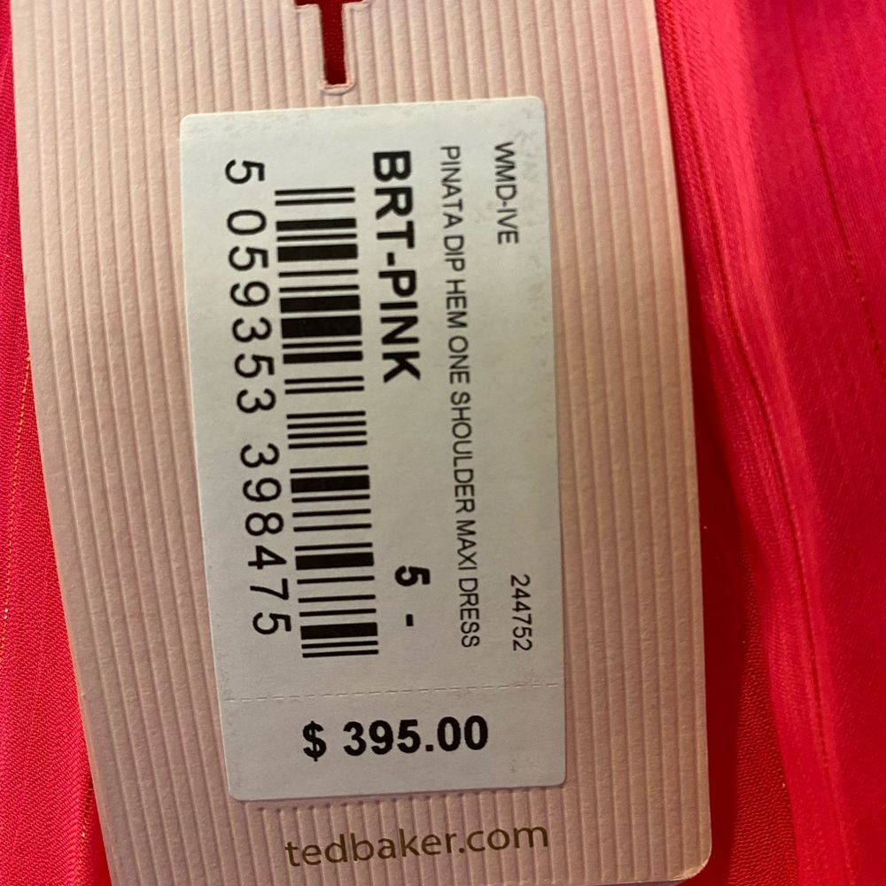 TED BAKER Pinata Dip Hem One Shoulder Maxi Dress NWT - Picture 3 of 8